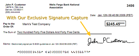 Sample Check With Signature Capture